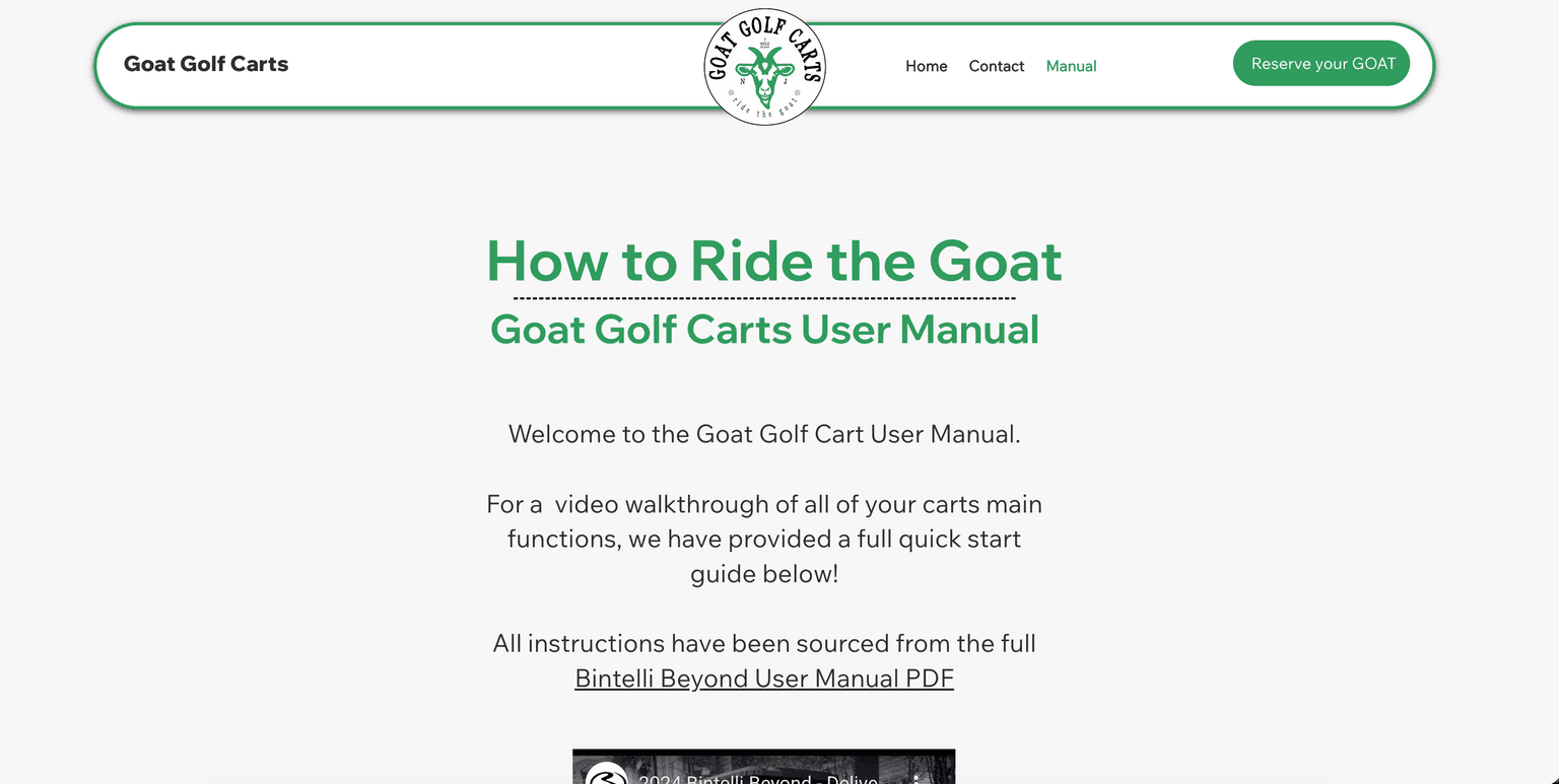 Booking page