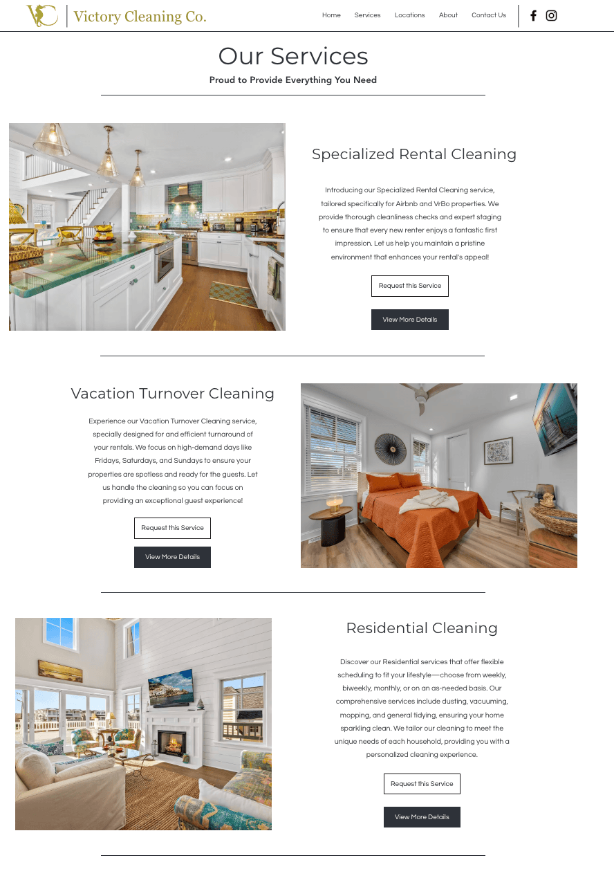 Services page