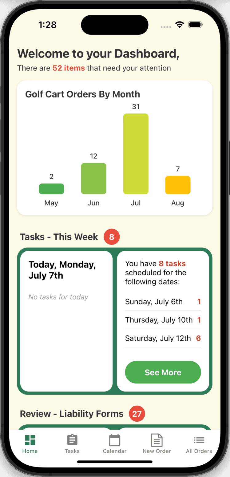 Goat Mobile App Dashboard