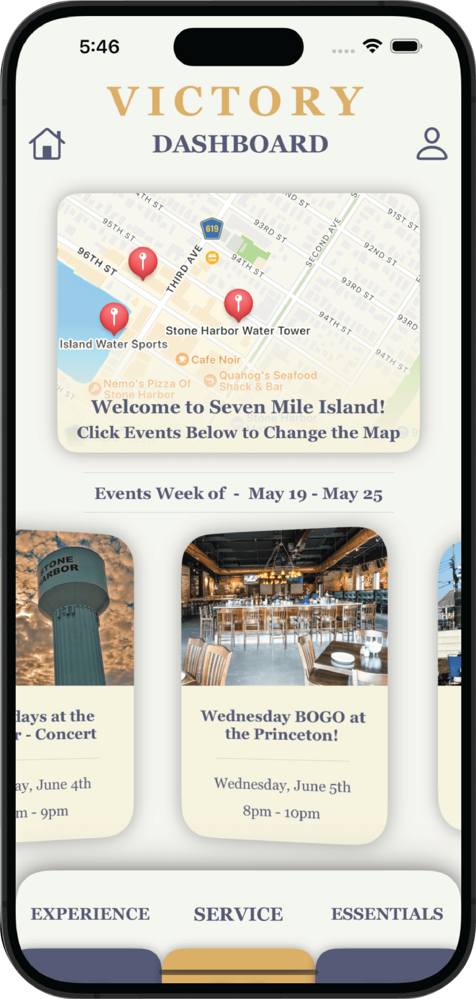 Victory Mobile App Dashboard
